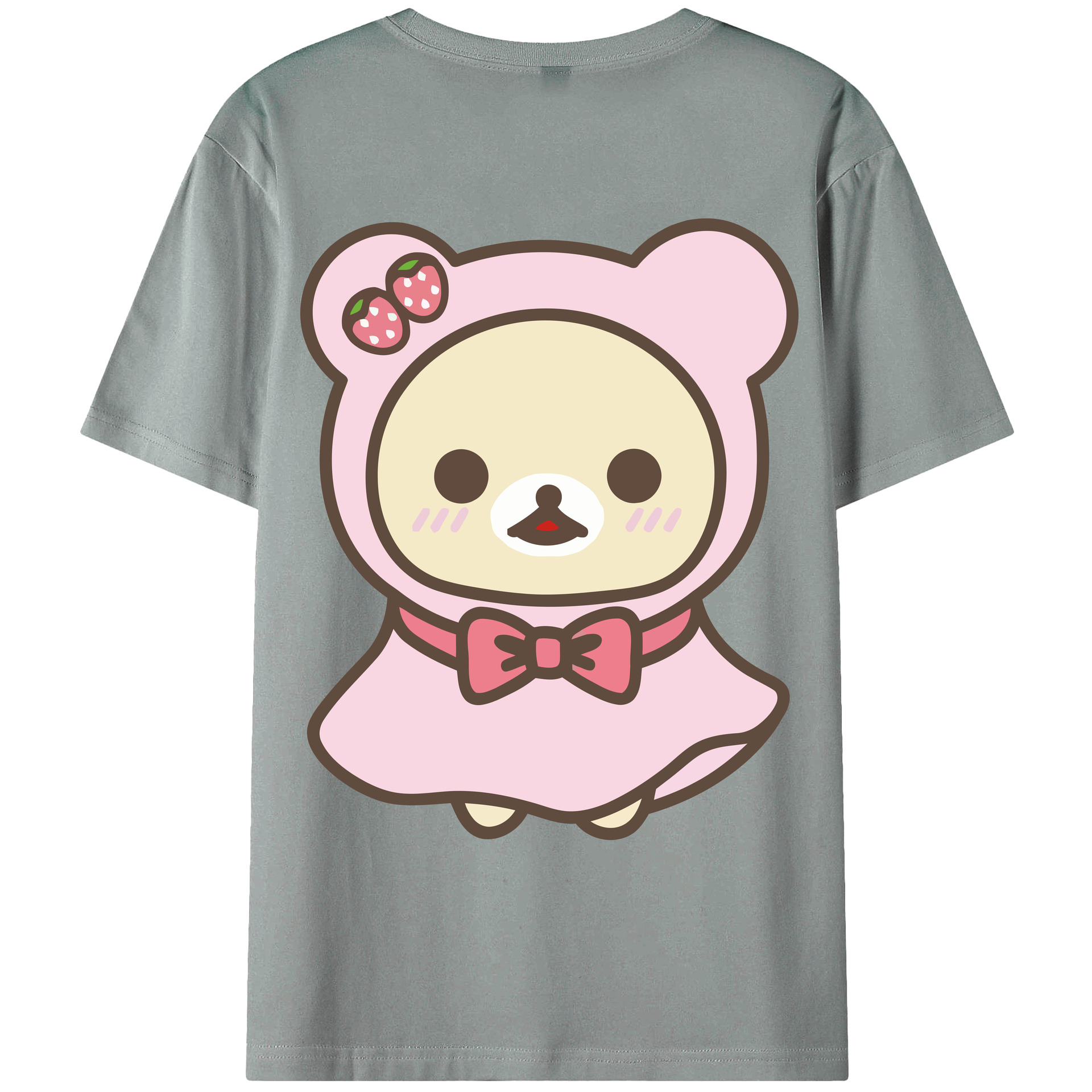 （画像用） リラックマ リラックマ キイロイトリ Rilakkuma Korilakkuma Kiiroitori 綿100％ メンズ半袖Tシャツ（バックプリント） 通気性